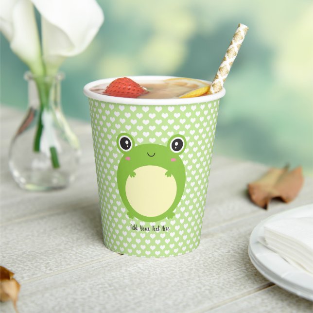 Cute Kawaii Frog Personalized  Paper Cups (Insitu)