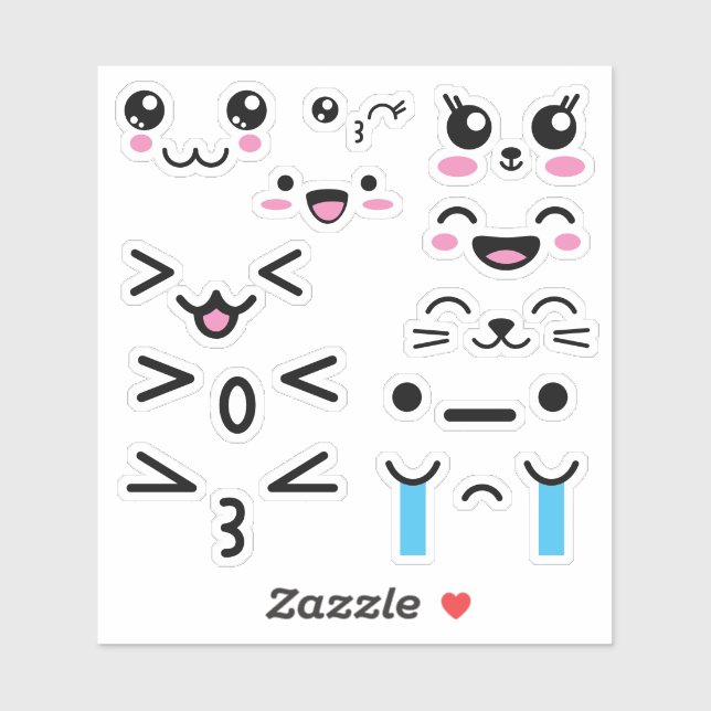 Cute Kawaii Funny Anime Faces (Sheet)