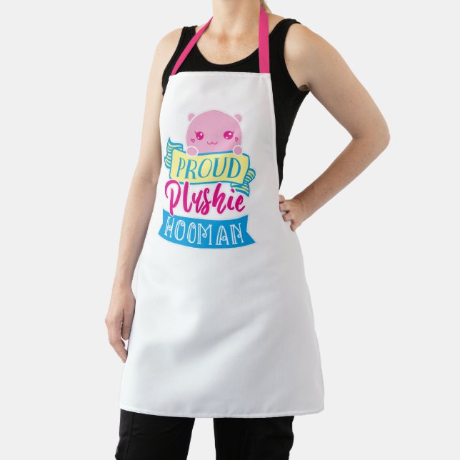 Cute Kawaii Funny Quote | Proud Plushie Hooman Apron (Insitu)