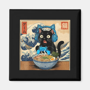 Cute Kawaii Gamer Cat Funny Ramen Japanese Cat Gam Magnet