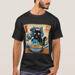 Cute Kawaii Gamer Cat Funny Ramen Japanese Cat Gam T-Shirt