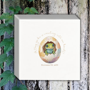 Cute Kawaii Gecko Lizard Egg Baby Shower Napkin
