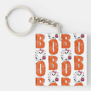 Cute Kawaii Ghost “Boo” Halloween Design Keychain