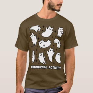 Cute Kawaii Ghost Cats Halloween Purranormal Activ T-Shirt