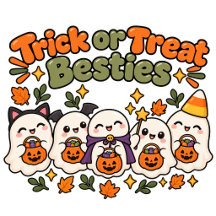 Cute Kawaii Ghost Friends Trick Or Treat Candy