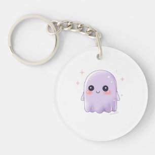 Cute Kawaii Ghost Keychain   Cozy Halloween 