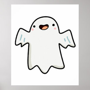 Cute Kawaii Ghost Poster