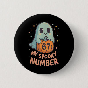 Cute Kawaii Ghost Pumpkin 67 Meme Funny Math Hallo 2 Inch Round Button