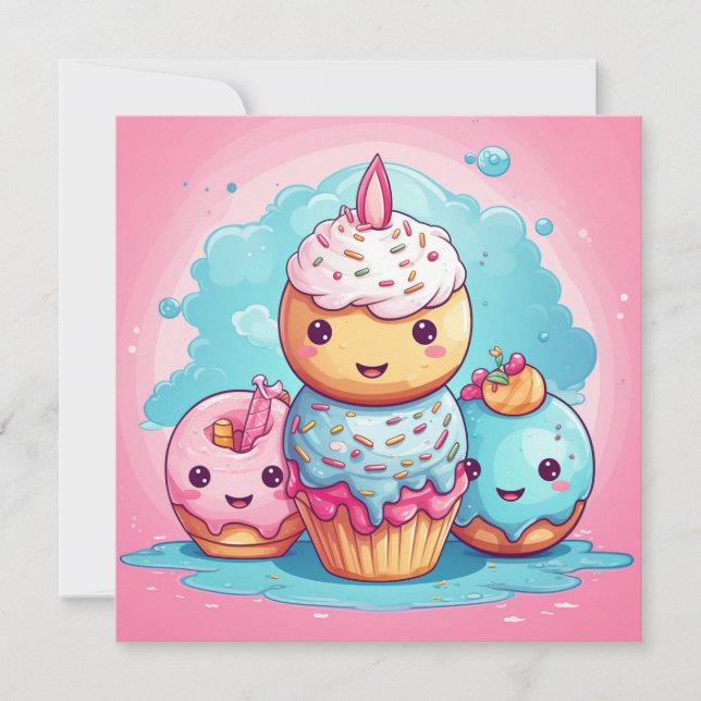 Cute Kawaii Gift Card (Front)