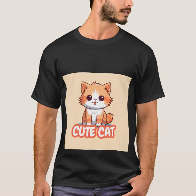 Cute Kawaii Ginger Cat Hugging Gift Box  ✨🎁 T-Shirt (Front)