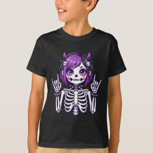 Cute Kawaii Goth Girl Skeleton Punk-goth Alternati T-Shirt