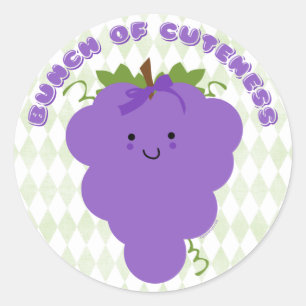 Cute Kawaii Grapes Sticker