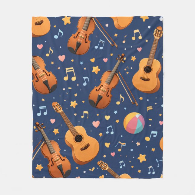 Cute Kawaii Graphic Fleece Blanket (Front)