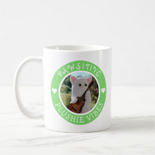 Cute Kawaii Green Pawsitive Plushie Vibes Photo Coffee Mug