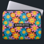 Cute Kawaii Groovy Daisy Personalized Name Laptop Sleeve<br><div class="desc">Cute Colourful Kawaii Groovy Daisy Personalized Name Laptop Sleeve features a groovy daisy flower pattern background with your custom text or personalized name in the centre. Perfect as a gift for family and friends for Christmas,  birthday,  holidays,  Mother's day,  work colleagues and more. Created by ©Evco Studio www.zazzle.com/store/evcostudio</div>