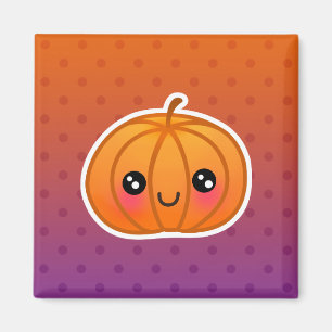 Cute Kawaii Halloween Cartoon Pumpkin Design Magnet