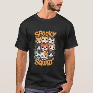 Cute Kawaii Halloween Cats Spooky Squad T Shirt