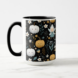 Cute Kawaii Halloween Fairy and Pastel Pumpkins Mug