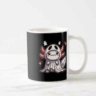 Cute Kawaii Halloween Ghost Axolotl Coffee Mug