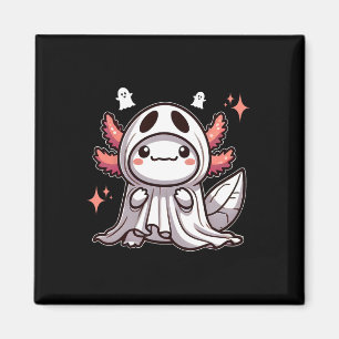 Cute Kawaii Halloween Ghost Axolotl  Magnet