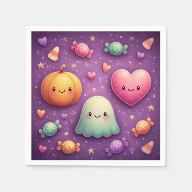 Cute Kawaii Halloween Napkins (Front)