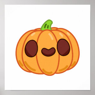 Cute Kawaii Halloween Pumpkin Poster
