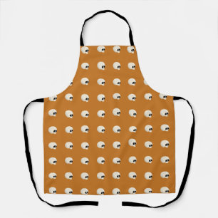 Cute Kawaii Halloween Skull Polka Dots orange Apron