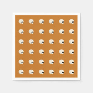 Cute Kawaii Halloween Skull Polka Dots orange Napkin
