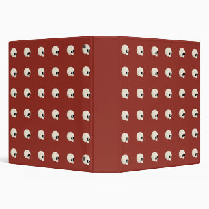Cute Kawaii Halloween Skull Polka Dots red Binder