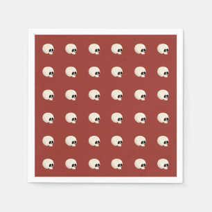 Cute Kawaii Halloween Skull Polka Dots red Napkin