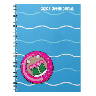 Cute Kawaii Hamster Booklover Summer Notebook