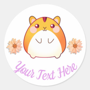 Cute Kawaii Hamster Custom Classic Round Sticker