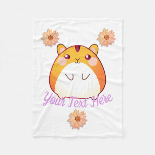 Cute Kawaii Hamster Custom Fleece Blanket