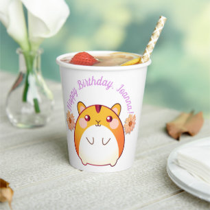 Cute Kawaii Hamster Custom  Paper Cups