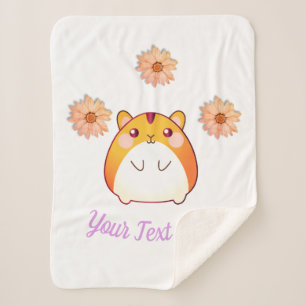 Cute Kawaii Hamster Custom Sherpa Blanket