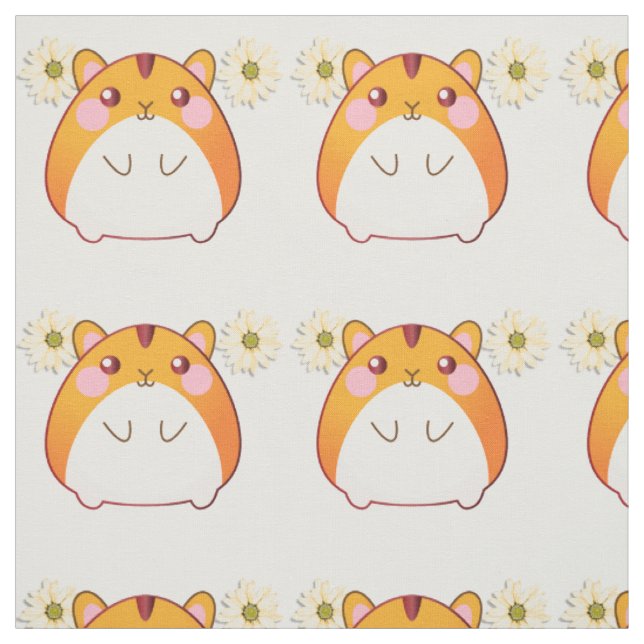 Cute Kawaii Hamster Fabric (Swatch)