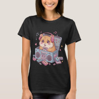Cute Kawaii Hamster Music Lover Retro Cassette Boo