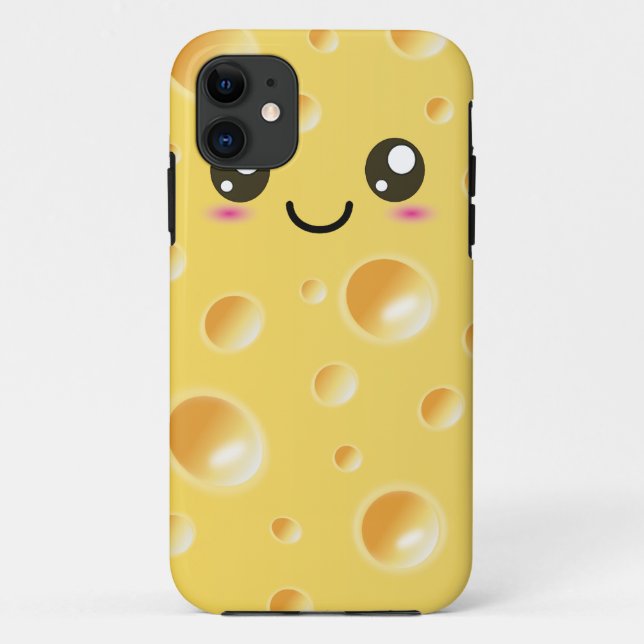 Cute Kawaii Happy Cheese Case-Mate iPhone Case (Back)