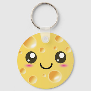 Cute Kawaii Happy Cheese Keychain