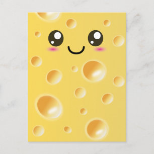 Cute Kawaii Happy Cheese Postcard