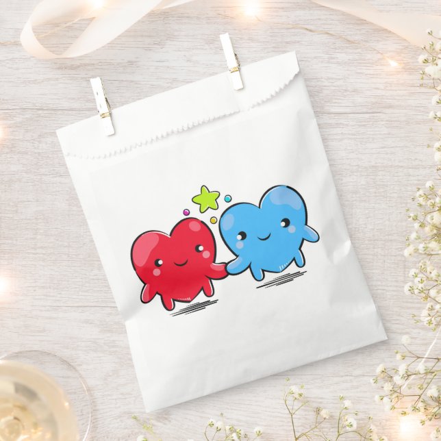 Cute Kawaii Hearts Favor Bag – Love & Friendship  (Clipped)