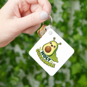 Cute Kawaii Holy Guacamole Avocado Slug Cartoon Keychain