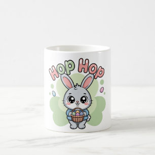 Cute Kawaii Hop Hop Bunny Illustration Coffee Mug