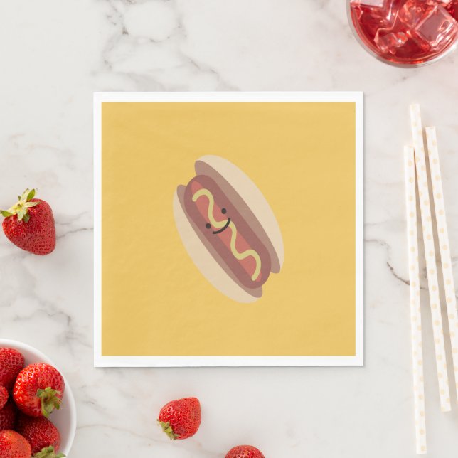 Cute Kawaii Hot Dog Napkin (Insitu)