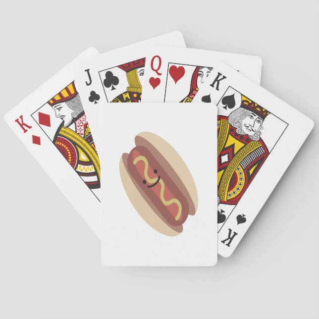 Cute Kawaii Hot Dog Playing Cards (Back)