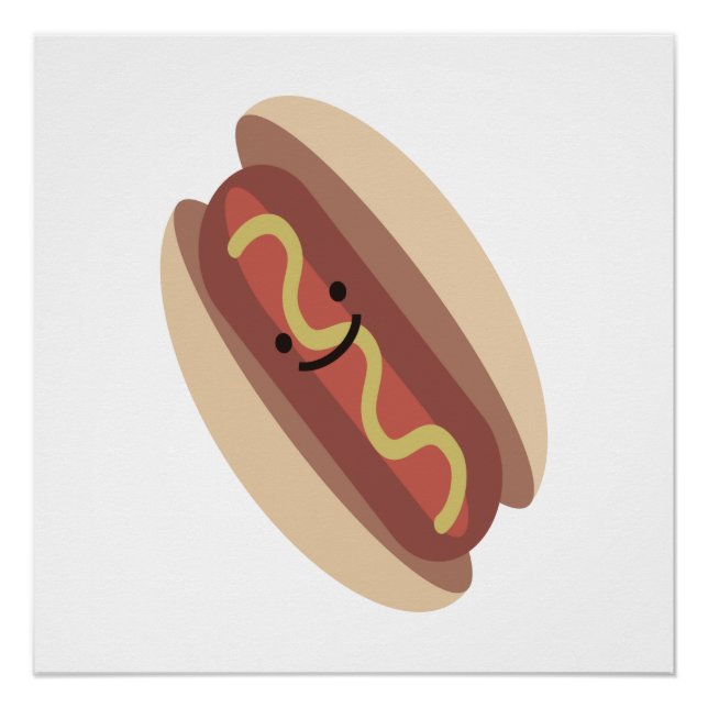 Cute Kawaii Hot Dog Poster (Front)