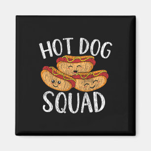 Cute Kawaii Hot Dog Squad Bbq Family Matching Men Magnet
