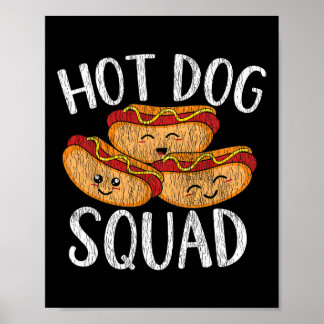 Cute Kawaii Hot Dog Squad Bbq Family Matching Men Poster