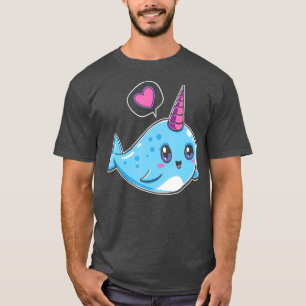 Cute Kawaii I Love Narwhals Kawaii Whale Gift T-Shirt