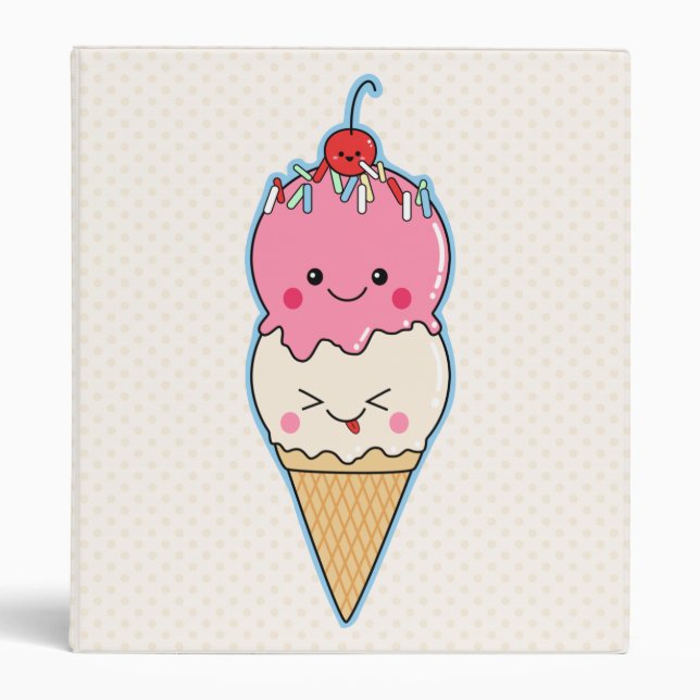 Cute Kawaii Ice Cream Binder (Front)